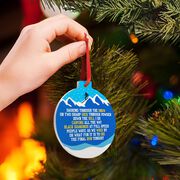 Skiing Round Ceramic Ornament - Jingle All the Way