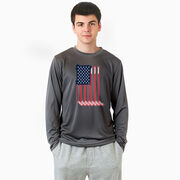 Hockey Long Sleeve Performance Tee - American Flag