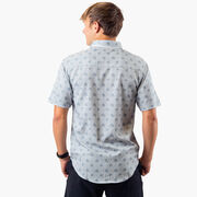 Hockey Performance Short Sleeve Button Down Shirt - Blue Line