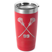 Guys Lacrosse 20 oz. Double Insulated Tumbler - Personalized Crossed Sticks