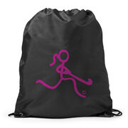 Field Hockey Drawstring Backpack Neon Field Hockey Girl