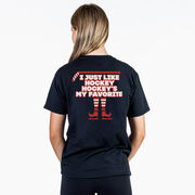 Hockey Short Sleeve T-Shirt - Hockey's My Favorite (Back Design)