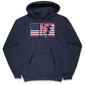 Guys Lacrosse Hooded Sweatshirt - Patriotic Lacrosse