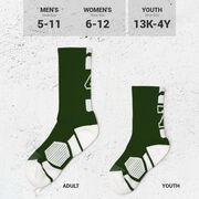 Team Number Woven Mid-Calf Socks - Green