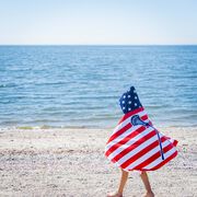 Guys Lacrosse Hooded Towel - American Flag