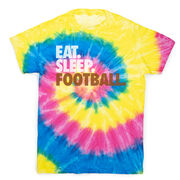 Football Short Sleeve T-Shirt - Eat. Sleep. Football Tie Dye