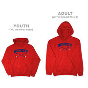 Hockey Hooded Sweatshirt - Hockey Crossed Sticks Logo