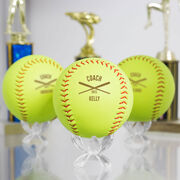 Personalized Engraved Softball - Coach