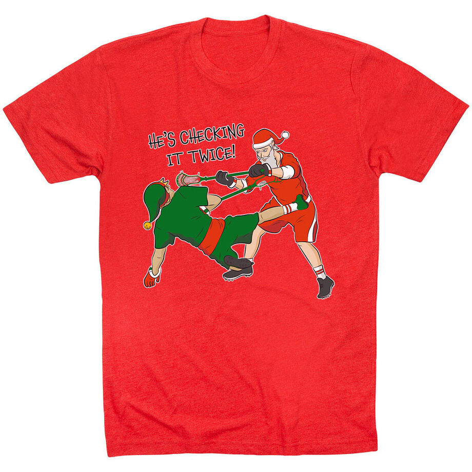 Guys Lacrosse Short Sleeve T-Shirt - Checking It Twice Lacrosse