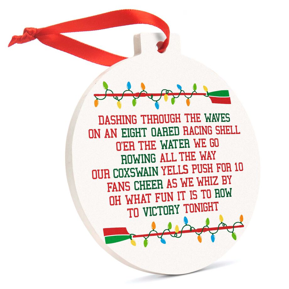 Crew Round Ceramic Ornament - A Rower's Jingle All the Way