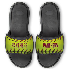 Softball Repwell&reg; Slide Sandals - Personalized Softball Stitches