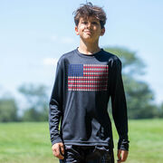 Baseball Long Sleeve Performance Tee - Patriotic Baseball