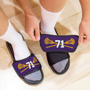 Guys Lacrosse Repwell&reg; Slide Sandals - Crossed Sticks with Number