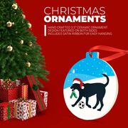 Soccer Round Ceramic Ornament - Soccer Dog