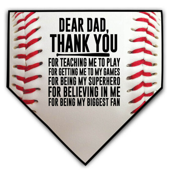 Baseball Home Plate Plaque Dear Dad Chalktalksports