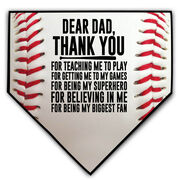 Baseball Home Plate Plaque - Dear Dad