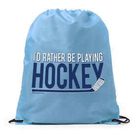 I'd Rather Be Playing Hockey Drawstring Backpack