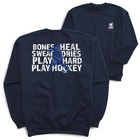 Hockey Crewneck Sweatshirt - Bones Heal Hockey (Back Design)