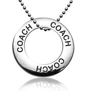 Coach Message Ring Pendant Necklace