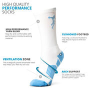 Guys Lacrosse Woven Mid-Calf Socks - Neon Lax - Blue