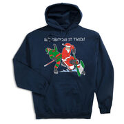Hockey Hooded Sweatshirt - He's Checking It Twice