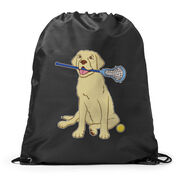 Girls Lacrosse Drawstring Backpack - Chase The Lax Dog 