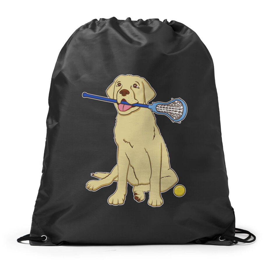 Girls Lacrosse Drawstring Backpack - Chase The Lax Dog 