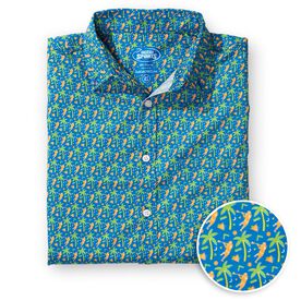 Lacrosse Performance Short Sleeve Button Down Shirt - Island Breeze