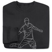 Soccer Crewneck Sweatshirt - Soccer Guy Player Sketch