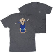 Hockey Short Sleeve T-Shirt - Puck The Hockey Dog (Back Design)