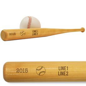 Team Name, Season and Date Mini Engraved Baseball Bat
