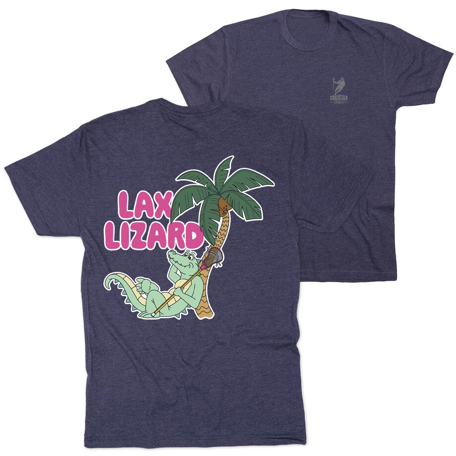 Guys Lacrosse Short Sleeve T-Shirt - Lax Lizard (Back Design)