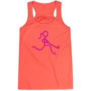 Field Hockey Flowy Racerback Tank Top - Neon Pink Field Hockey Girl