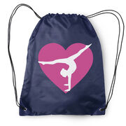 Gymnastics Drawstring Backpack - Gymnast Heart