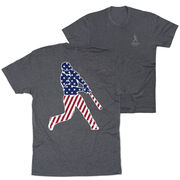 Baseball Short Sleeve T-Shirt - Baseball Stars and Stripes Player (Back Design)