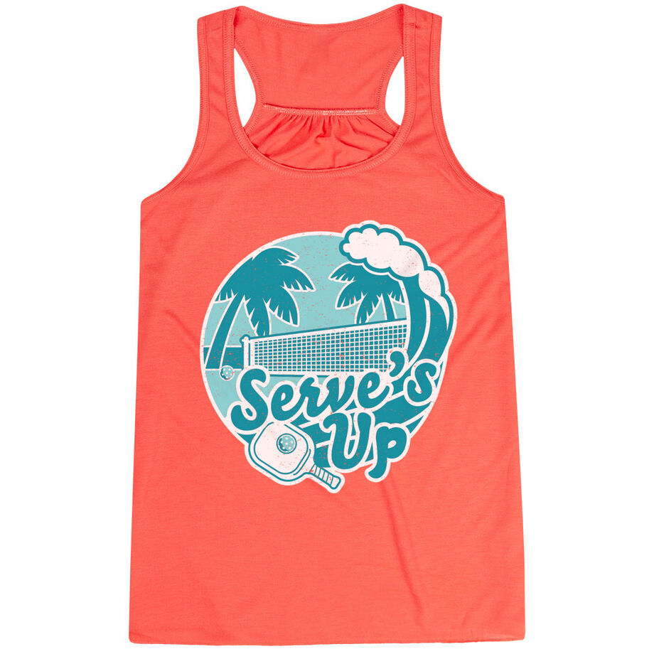 Pickleball Flowy Racerback Tank Top - Serve's Up