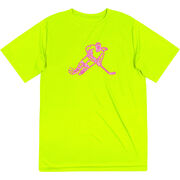 Hockey Short Sleeve Performance Tee - Neon Hockey Girl