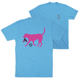 Soccer Short Sleeve T-Shirt - Sasha the Soccer Dog (Back Design)