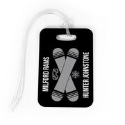 Snowboarding Bag/Luggage Tag - Personalized Text with Crossed Boards