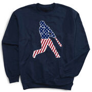 Baseball Crewneck Sweatshirt - Baseball Stars and Stripes Player