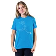 Soccer Short Sleeve T-Shirt - Soccer Girl Player Sketch