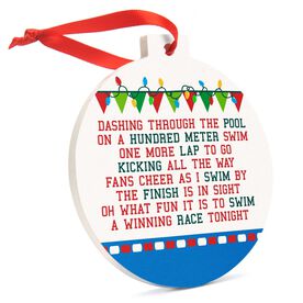 Swimming Round Ceramic Ornament - Jingle All the Way