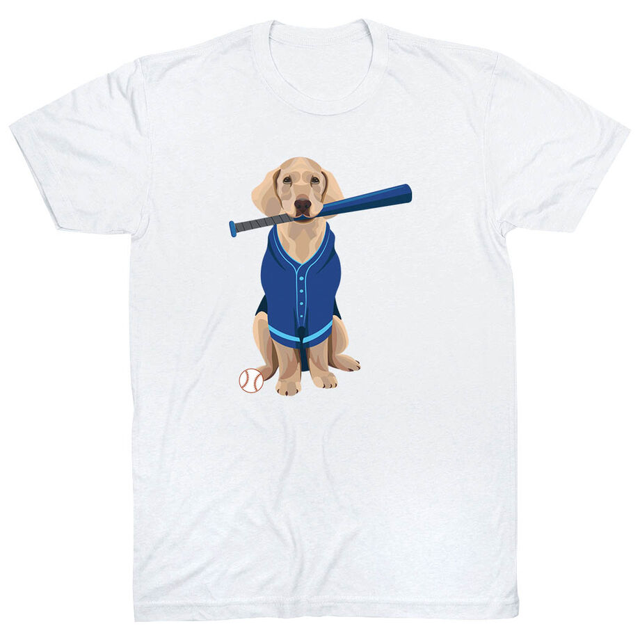 Baseball Short Sleeve T-Shirt - Dinger the Baseball Dog
