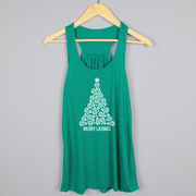 Lacrosse Flowy Racerback Tank Top - Merry Laxmas Tree