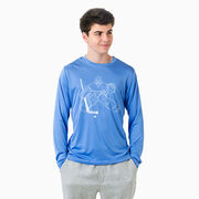 Hockey Long Sleeve Performance Tee - Hockey Goalie Sketch