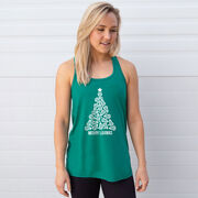 Lacrosse Flowy Racerback Tank Top - Merry Laxmas Tree