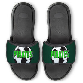 Soccer Repwell&reg; Slide Sandals - Soccer Ball with Text