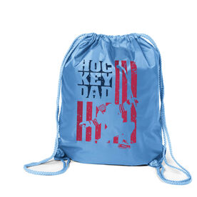 Hockey Drawstring Backpack - Hockey Dad American Flag