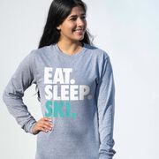 Skiing & Snowboarding Tshirt Long Sleeve - Eat. Sleep. Ski