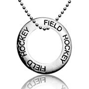 Field Hockey Message Ring Necklace